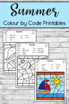 Summer Colour by Code Worksheets
