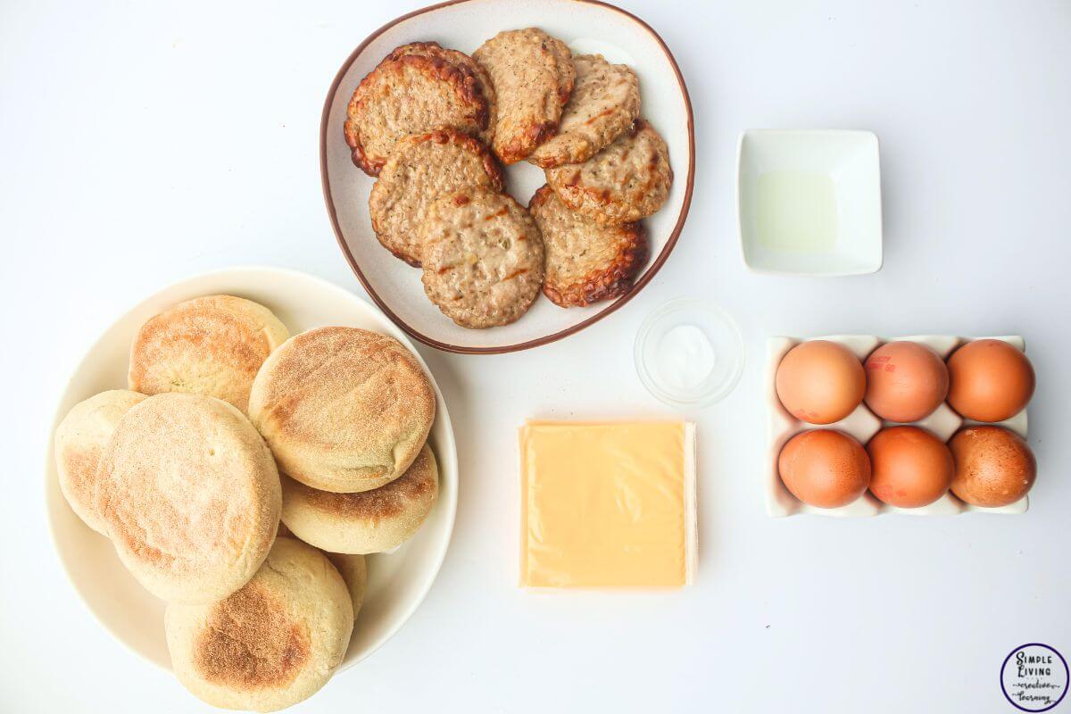 Freezer Friendly Sausage and Egg Muffins ingredients