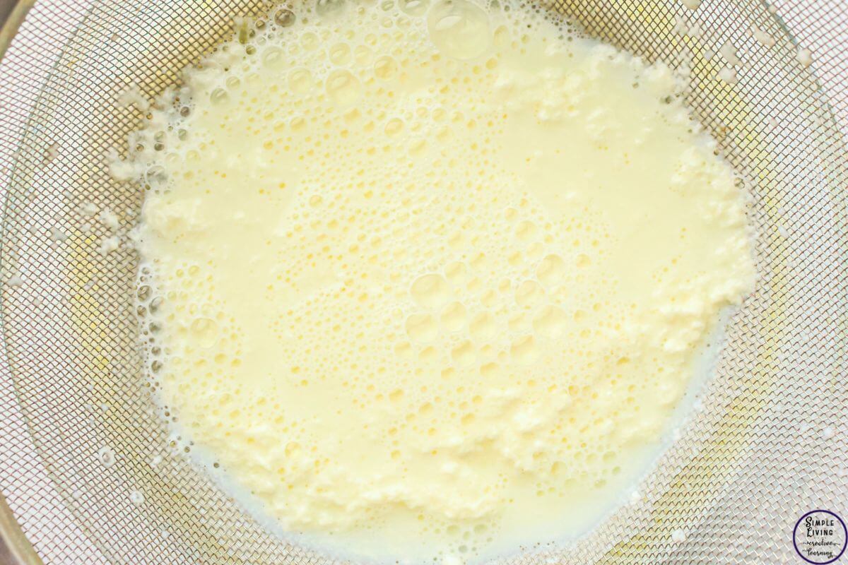 Homemade Cream Cheese Recipe straining