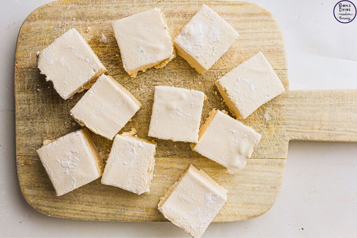 Homemade Vanilla Marshmallows lots of squares