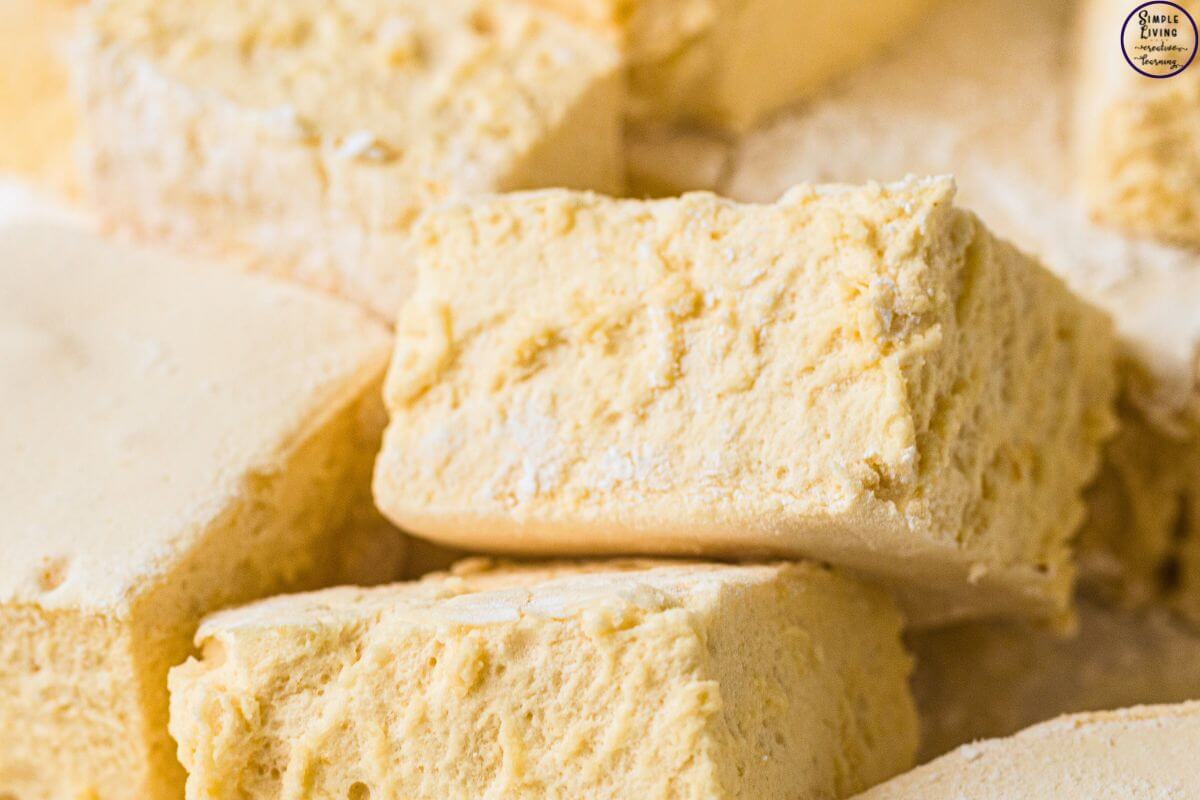 Homemade Vanilla Marshmallows multiple marshmallows