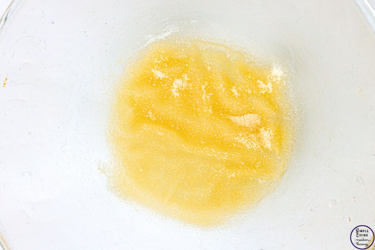 Homemade Vanilla Marshmallows blooming the gelatine