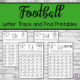 Football Letter Trace and Find Printables four pages