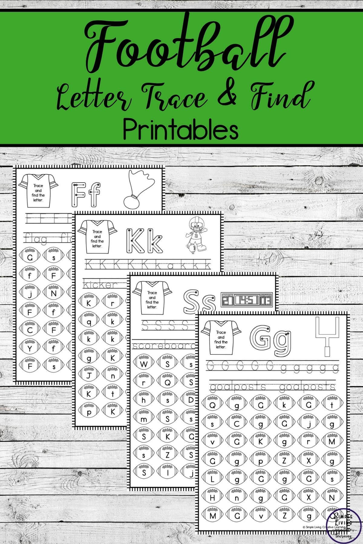 Football Letter Trace and Find Printables