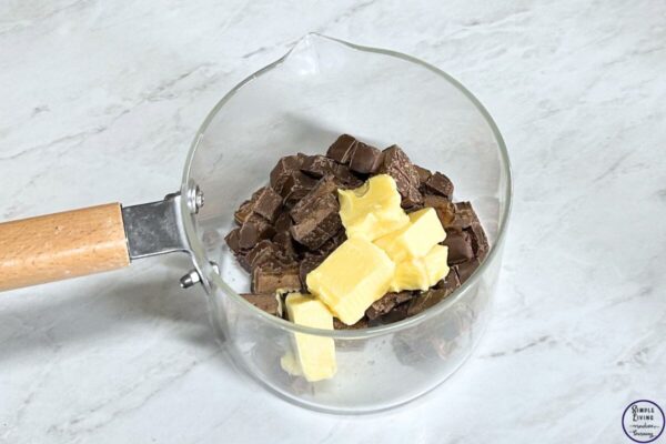Mars Bar Slice melting mars bars and butter