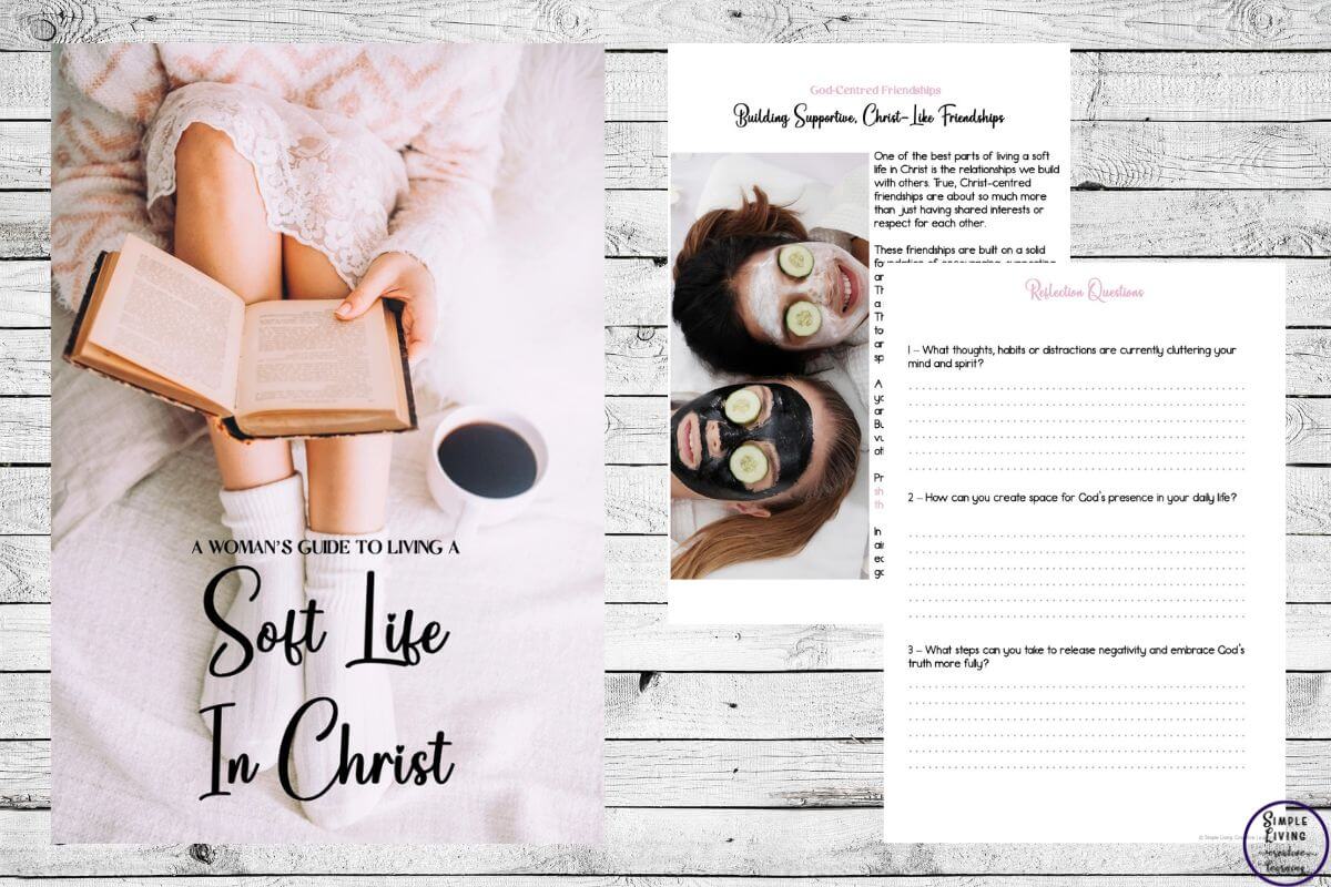 A Woman's Guide to Living A Soft Life in Christ cover and two pages