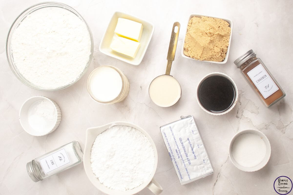 Overnight Sourdough Cinnamon Rolls Recipe ingredients