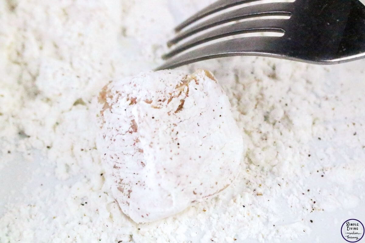 Orange Chicken Recipe coating with egg mix then flour mix