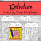 Detective Colour By Code Worksheets four pages