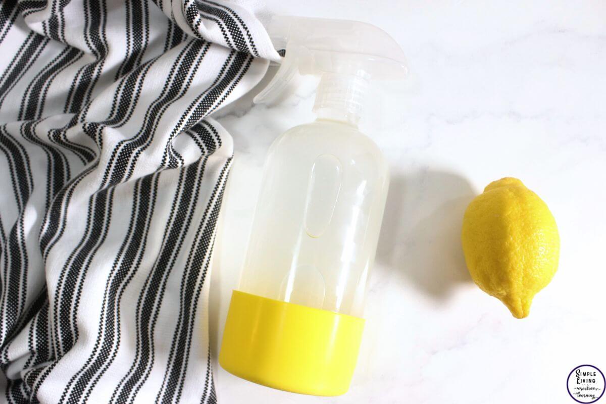 homemade degreaser spray mixture in spray bottle ready to use