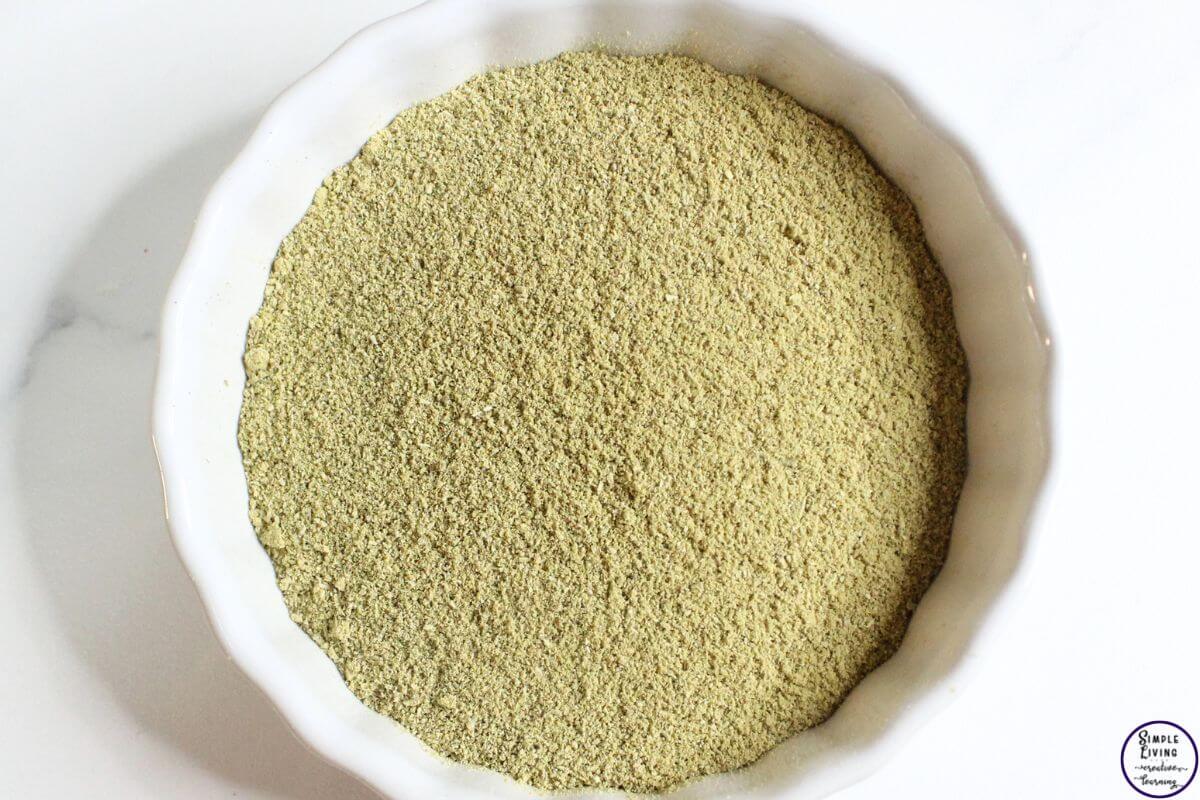homemade scalp scrub grinding up rosemary