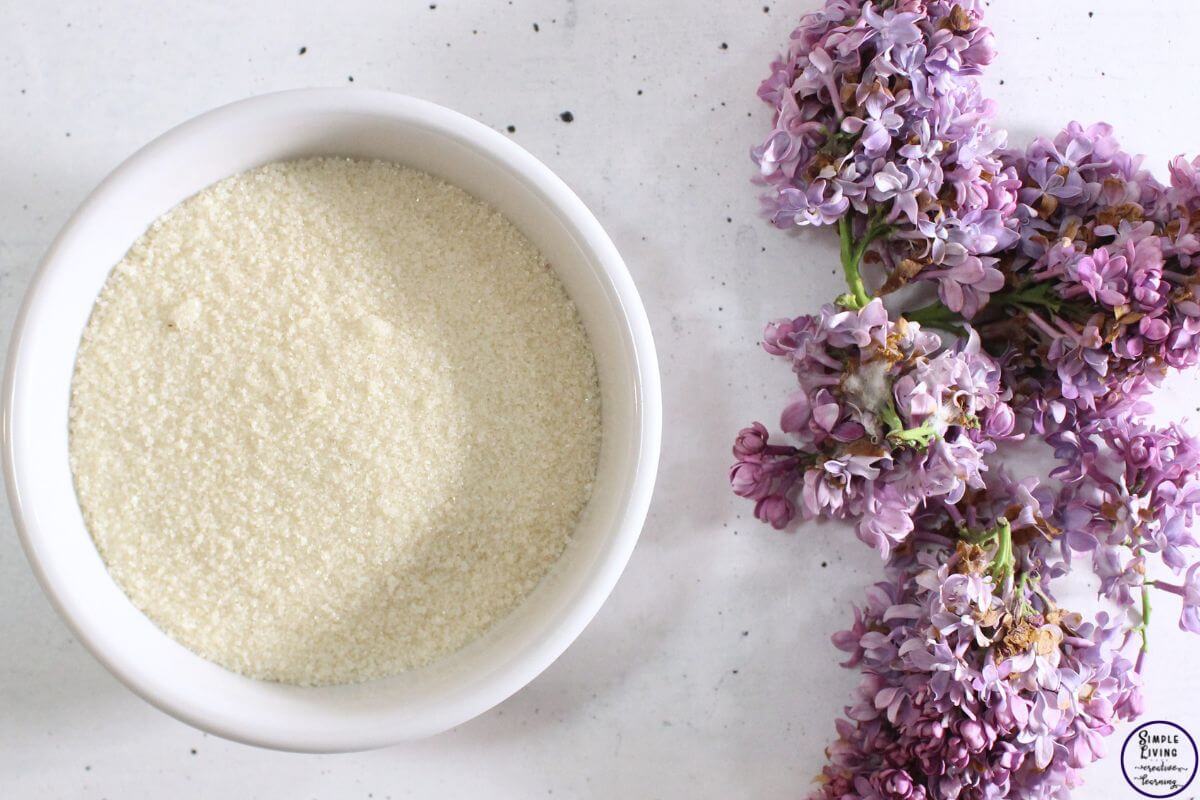 Homemade Lilac Sugar ingredients