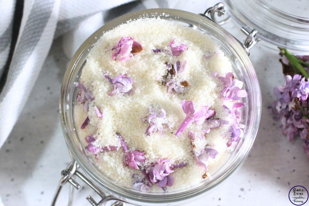 Homemade Lilac Sugar finished