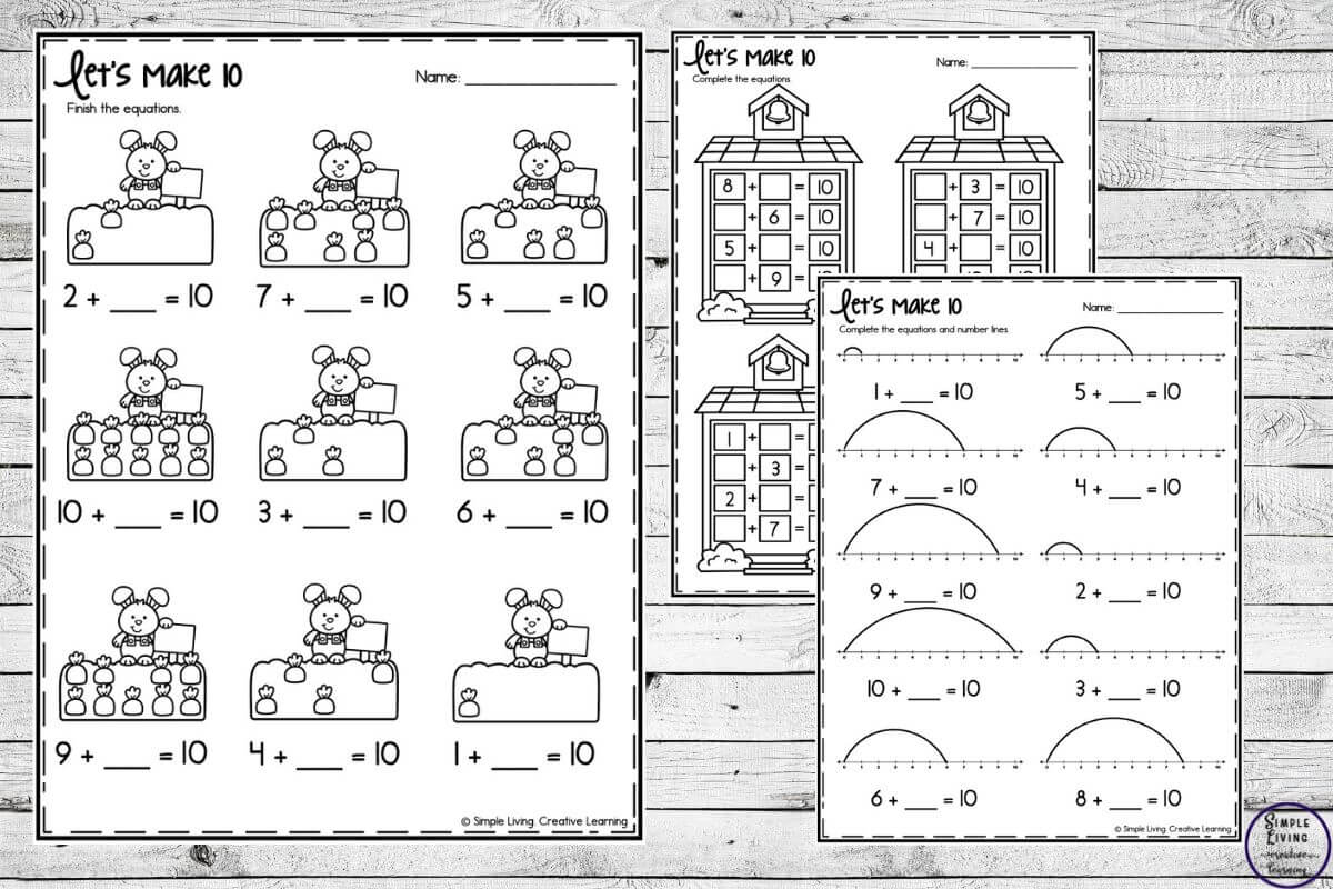 Making 10 Printables three pages