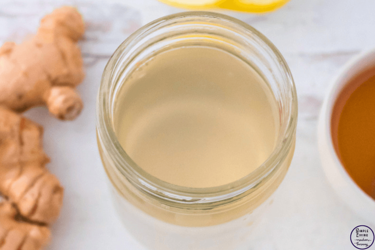 ginger tea in a mason jar