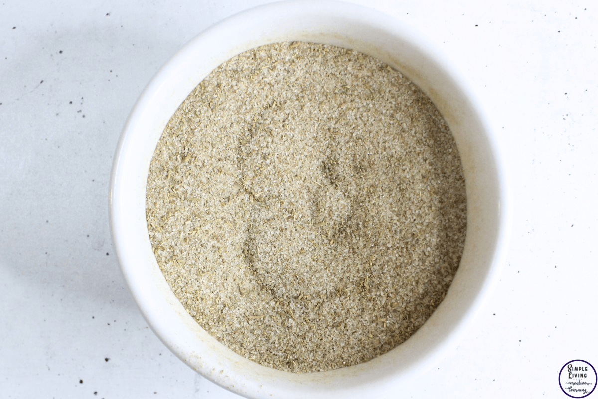 Herb Salt Recipe ready to store in a jar