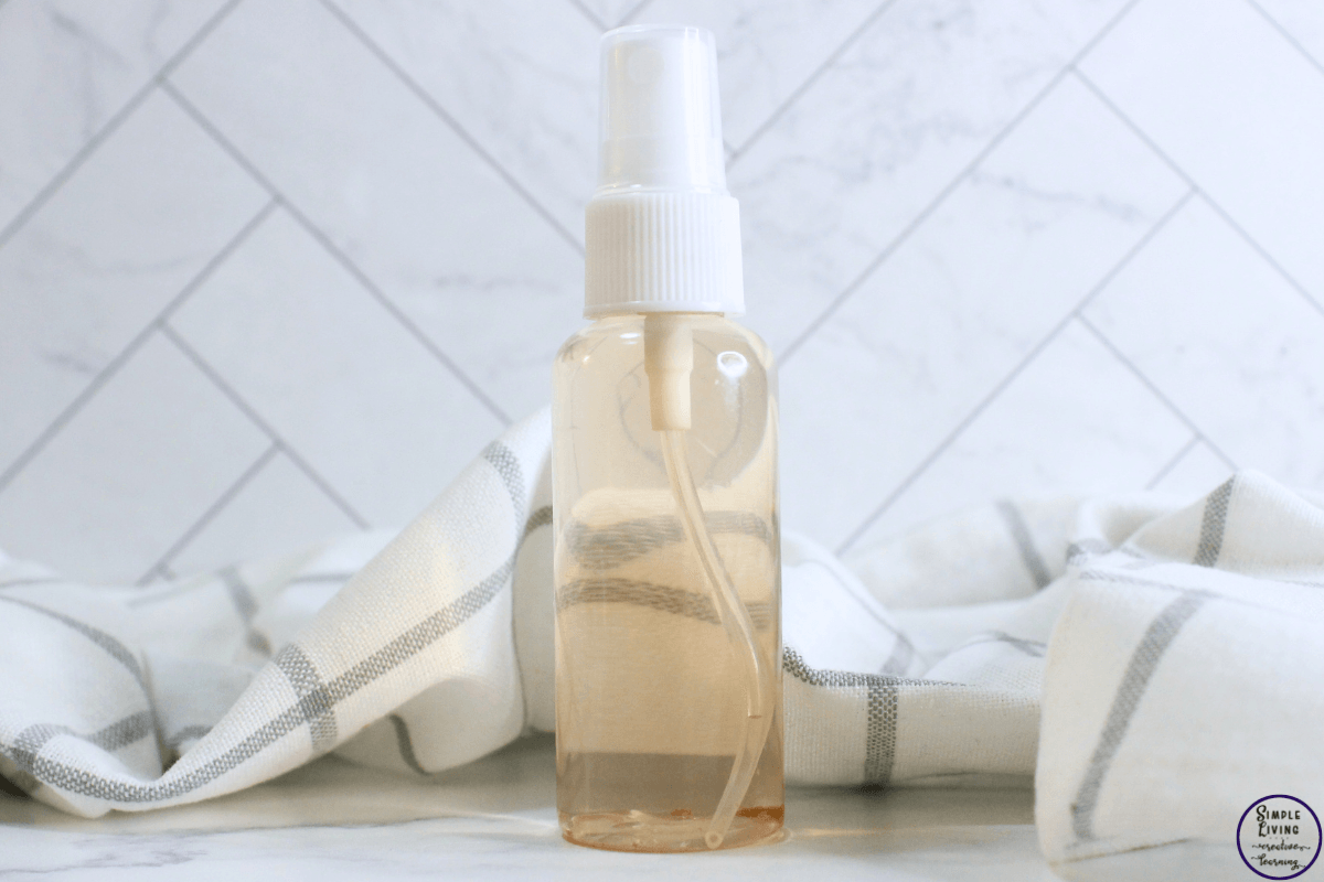 Rosemary Spray for Hair in a glass bottle ready to use