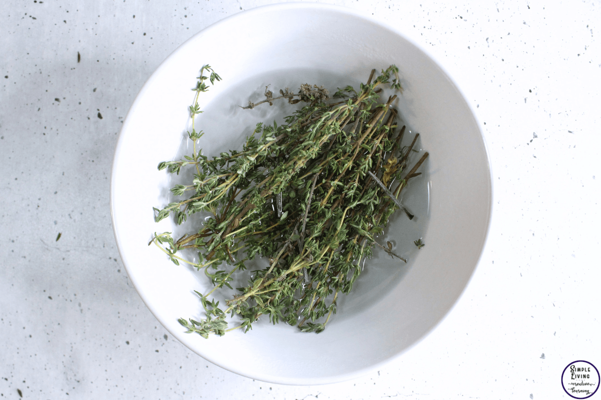 Thyme Cough Syrup thyme in boiling water