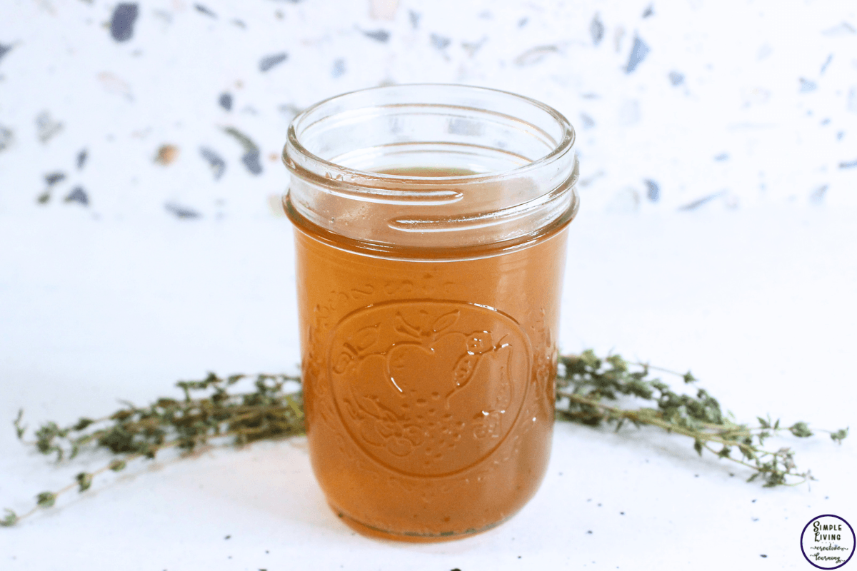 Thyme Cough Syrup in a glass jar without a lid