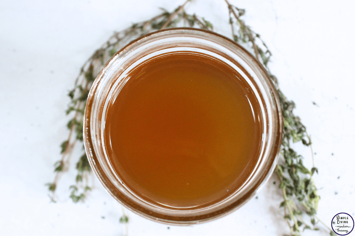 Thyme Cough Syrup looking down on jar